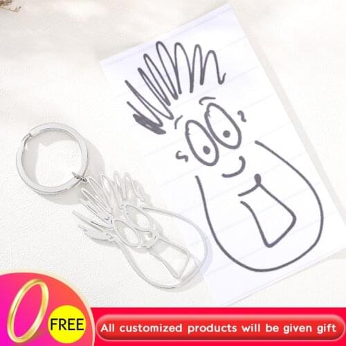 Custom Childrens Drawing Keychain Kids Art Child Artwork Personalized Name Keyring Custom Jewelry BFF Christmas Gifts for Kids