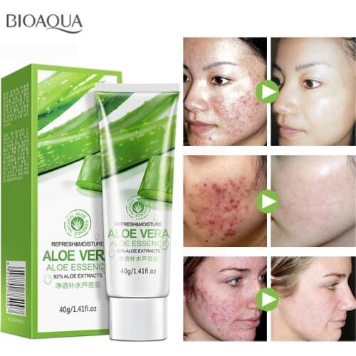 BIOAQUA Natural Aloe Vera Gel Face Moisturizer Whitening Anti Wrinkle Cream Acne Scar Skin Sunscreen Acne Treatment Skin Care