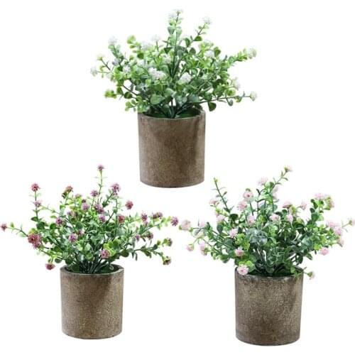 1 Pcs Artificial Plant Desktop Potted Lifelike Greenery Faux Plant Office Bonsai Decoration Party Wedding Home Decor Accessories
