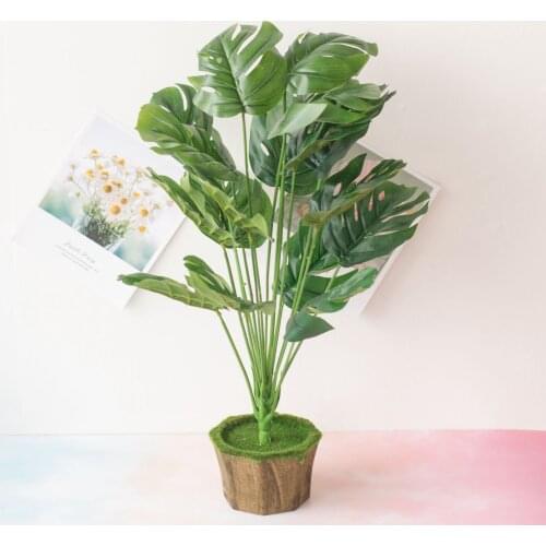 New 18 Forks/Bouquet 54cm Artificial Tropical Palm Leaves Simulation Plants Home Balcony Garden Landscape Decoration Accessories