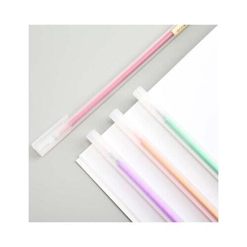 Jonvon Satone 30 Pcs Wholesale Gel Pen Stationery Supplies Brief Transparent Scrub Brushes Multicolour Pen Unisex Pens 6 Color