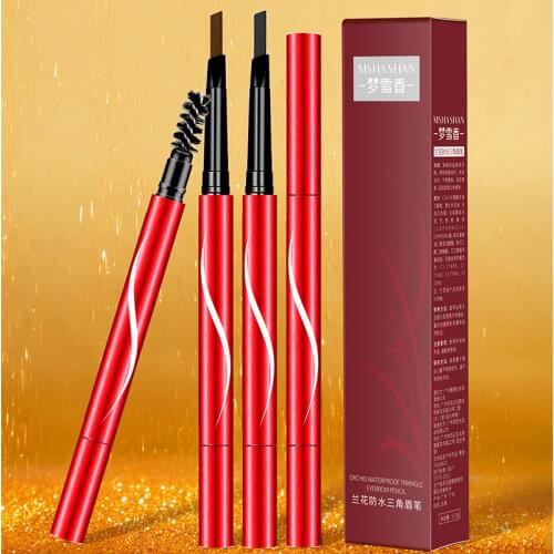 4 Color Ultra Fine Beginner Triangle Eyebrow Pencil For Long Lasting Waterproof And No Blooming