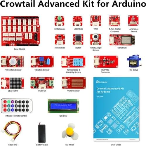 Elecrow Crowtail Advanced Kit for Arduino Starters Kit DIY Maker Programming Leaning Kit with 22 Modules for Building Projects