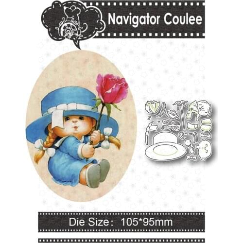 Metal cutting mold hat girl flowers die from novice scrapbook cutting decorative stamps and mold craft supplies new 2021