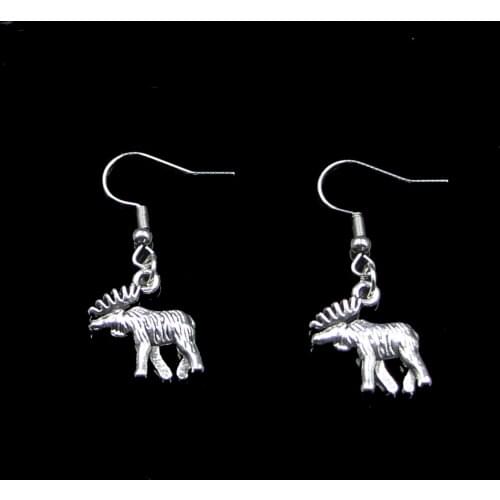 Fashion Handmade Simple Design 18*16mm Moose Deer Drop Earrings For Women Gift Fashion Jewelry Cute Small Object
