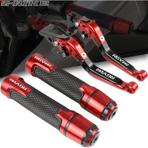 Motorcycle CNC Adjustable Folding Extendable Brake Clutch Levers Handlebar Hand Grips For SUZUKI RGV250 VJ21A RGV250VJ21A 1988