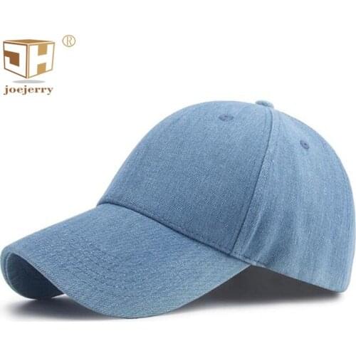 JOEJERRY Women Washed Denim Baseball Cap Long Brim Rap Cap Blue Baseball Cap Men Plain