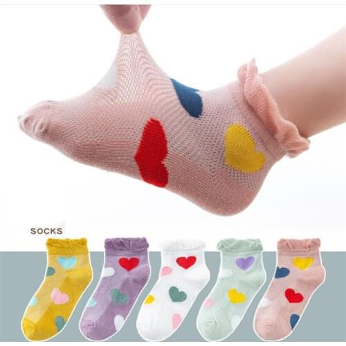 5Pairs Baby Socks Cotton Girls Boy Breathable Stitch Children Sports Socks For School Kids Socks meia infant
