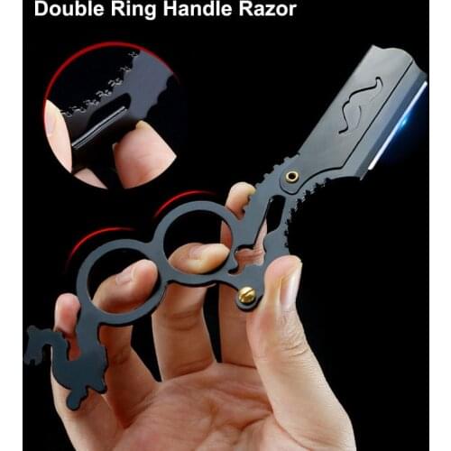 Barber Razor Haircut Beard Eyebrow Shaving Tool Manual Depilation Hairdresser Cutter Holder Oil Head Straight Edge Steel