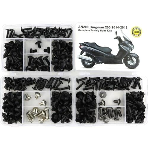 Fit For Suzuki AN200 Burgman 200 2014 2015 2016 2017 2018 2019 Motorcycle Full Fairing Bolts Kit Fairing Clips Nuts Screws