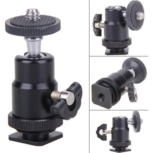 Ball Head For Camera Tripod LED Light Flash Tripod Bracket Holder Mount 1/4 Hot Shoe Adapter Cradle With Lock Cheap Sale