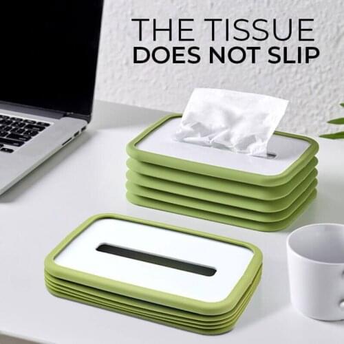 Silicone Folding Tissue Box Multi-Function Free-Retractable Capacity for Bathroom Kitchen Bedroom Office 2020ing