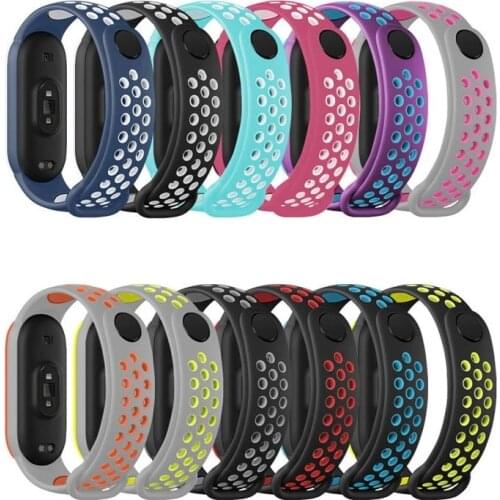 Silicone Strap For Xiaomi Mi Band 6 5 4 3 Porous Anti-sweat Sport Breathable Strap For Xiaomi Mi band6 Replacement Wrist Straps