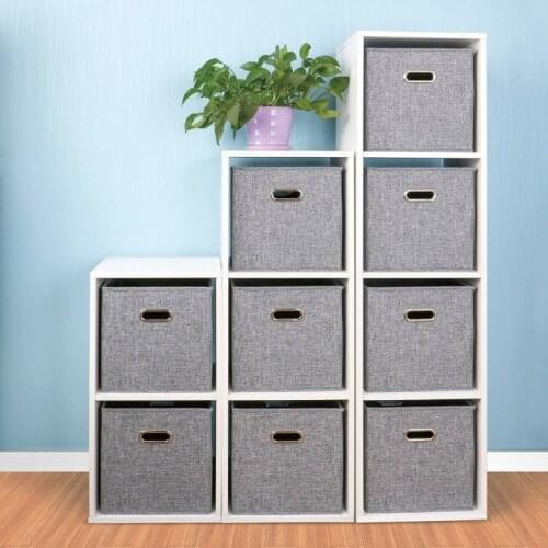FoldingCotton Linen Storage Box Closet Cubes Bins Organizer Kid Toy Storage Bins Offices for Storage Organization