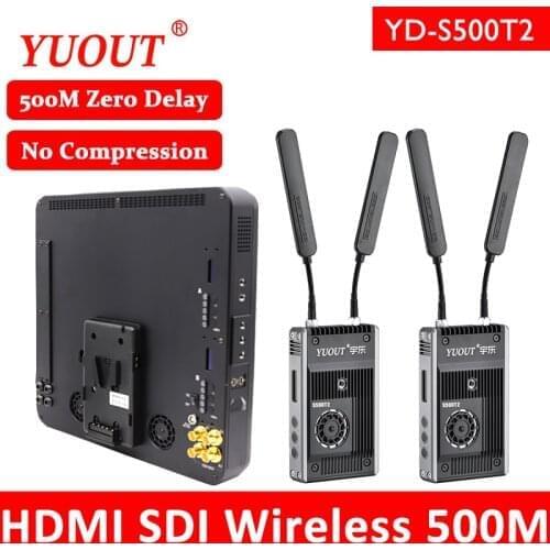 YUOUT S500T2 4TX&1RX HDMI SDI wireless transmission 500 meters, no compression, zero delay, fast connection signal