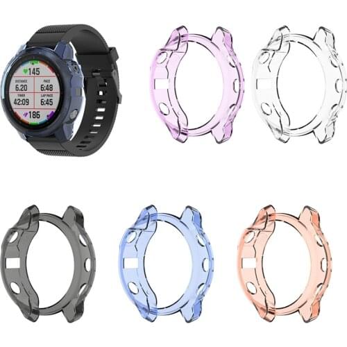 TPU Protective Case Watch Cover for Garmin Fenix 6S Smart Watch Accessories Transparent Housing Frame Case for Garmin Fenix 6S