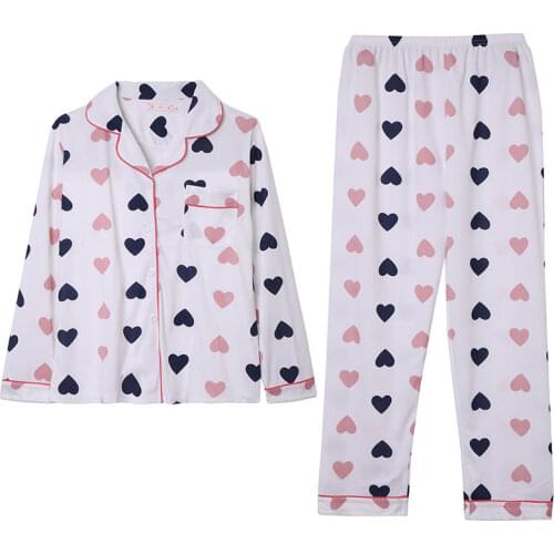 Womens Pajamas Sets Female Two Pieces Shirts Pants Nightshirt Long Sleeve Large Size Girl Sleepwear Homewear Spring Autumn New