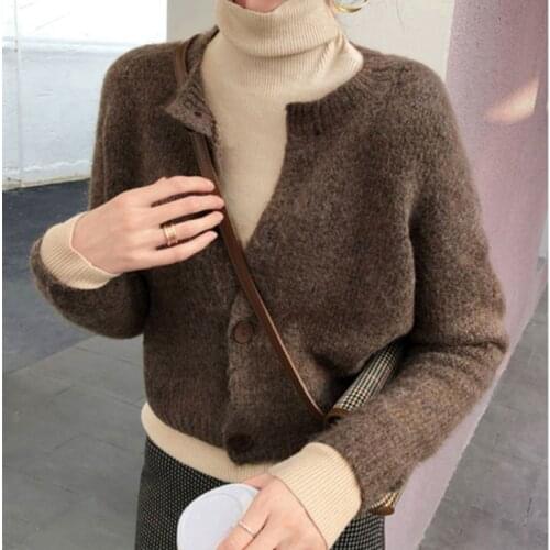 Hzirip Women Sweater 2021 Autumn Winter Knitted Cardigans Single-breast Gentle Sweet Elegant Fashion Loose All-Match Casual Coat