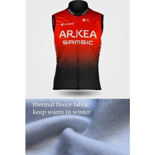 WINTER FLEECE THERMAL 2021 ARKEA SAMSIC TEAMRED ONLY SLEEVLESS VEST CYCLING JERSEY WEAR ROPA CICLISMO SIZE XS-4XL
