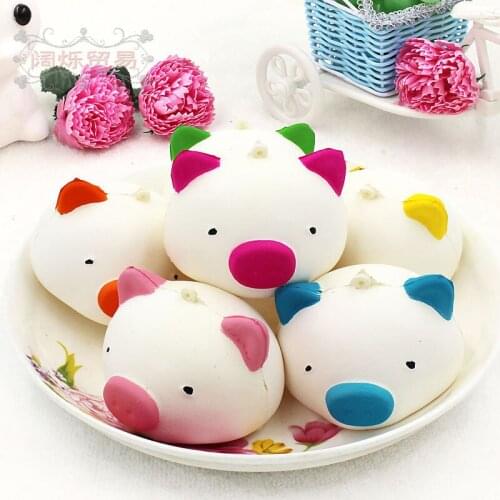 10pcs/pack Animals Scented Squishy Slow Rising Squishies Children Toys Squeeze Toys Realistic Pig PU Squishy Stress Relief Toy