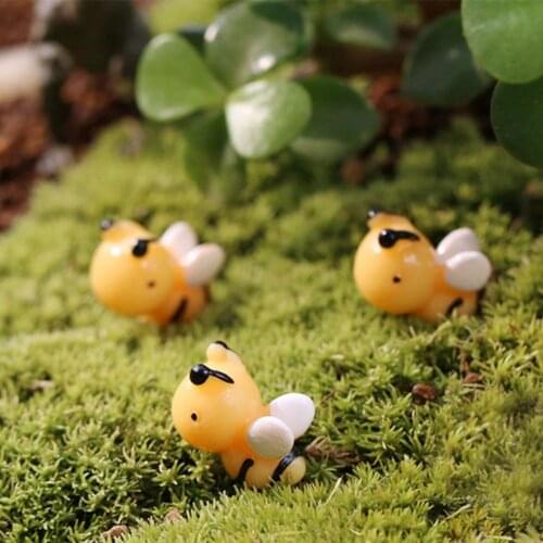 10pcs Lovely resin Moss micro landscape ornaments honey bee fairy garden decor Lovely 10pcs Crafts Miniature Fairy Garden Garden