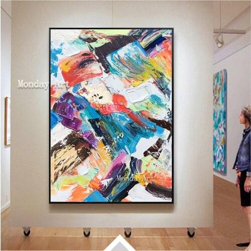 100% HandpaintedModern Abstract Canvas Painting Canvas Oil Painting on Canvas Poster Wall Art Picture for Living Room Home Decor