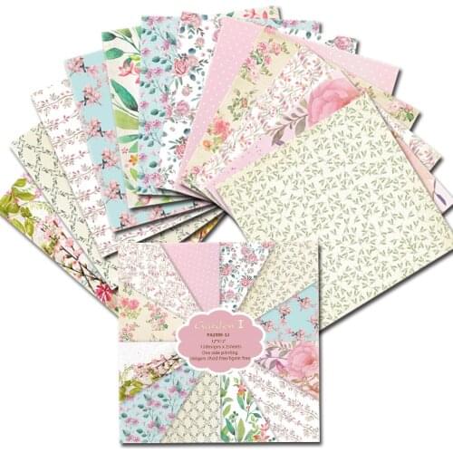 12-Inch Garden Flowers Theme Suitable Lovers Single-Sided Pattern Series Kraft Background DIY Scrapbook Paper Craft Decoration
