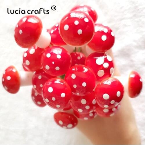 2-5cm 10pcs Mini Styrofoam Mushroom Miniatures Artificial Garden Fairy Moss Resin Crafts Decorations Stakes Craft For Home A0511