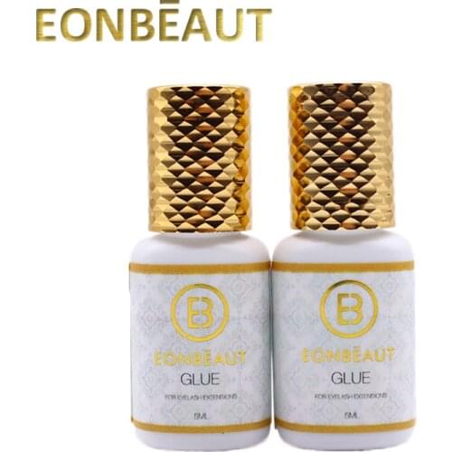 2 Bottles EONBEAUT Lash Extension Tools Professinoal Fast Drying 0.5s Long Lasting Eyelash Extension Glue Lash Glue Low odor 5ml