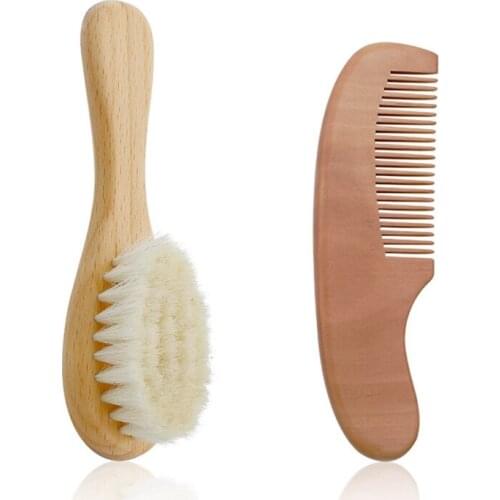 2pcs/ Set baby Natural Wooden Comb Hair Brush Care Kids Massage Baby Kit Pure Natural Safety Material For Your Babys Health