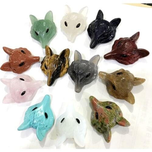 Natural Stone Quartz Crystal Tiger Eye Carved Foxs Shape Pendant For DIY Jewelry Making Necklac For Men Woman Free Shipping 2pcs