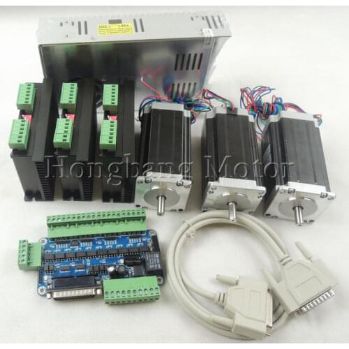 CNC Router 3 Axis kit, 3pcs TB6600 stepper motor driver +one breakout board + 3pcs Nema23 425 Oz-in motor +power supply#ST-4045