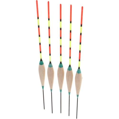 5pcs Balsa Wood Fishing Floats and Bobbers Set Vertical Buoy Fishing Floats for Crappie Pan Fish Bass Replacement Tackles