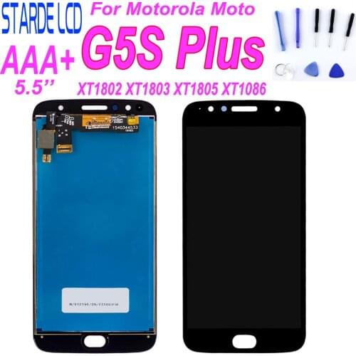 5.5 inch For Motorola Moto G5S Plus LCD Display XT1802 XT1803 XT1805 XT1086 Touch Screen Digitizer Assembly with Free Tools