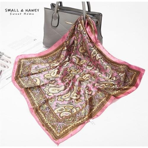 60*60CM Fashion Bohemian Cashew Retro Wind Small Scarf Ladies Simulation Silk Famous Family Wind Small Square Scarf Wholesale