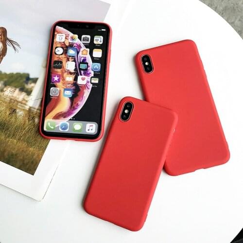 Red Matte Phone Case For Samsung galaxy A10 A10E A20 A20E A30 A40 A50 A70 S A01 A02 S A11 A21 A31 A41 Silicone TPU Back Cover