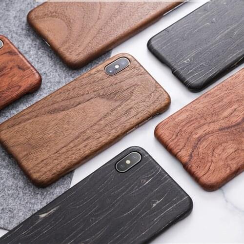 For Apple iPhone 12 Mini 11 Pro X XS Max XR walnut Enony Wood Rosewood MAHOGANY Wooden Back Case Cover