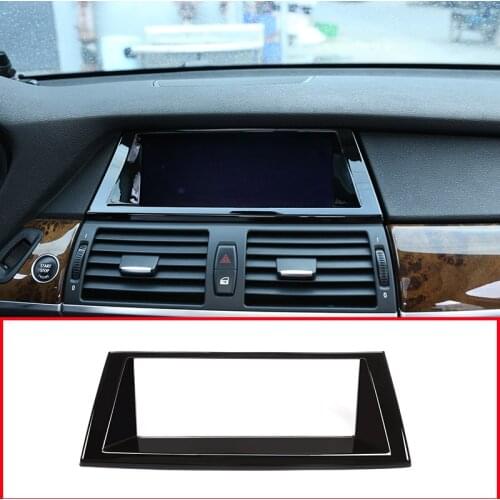Black ABS Car Interior Navigation Control Decorative Frame Trim For BMW X5 E70 2008-2013 Car Accessories
