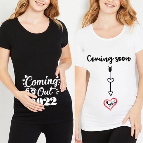 Baby Coming Out 2022 Pregnancy Announcement Shir Maternity Tee New Mom T Shirt Mom To Be T-Shirt Clothes New Baby Tee