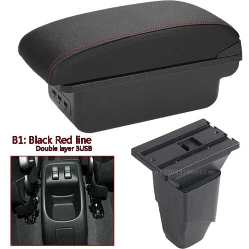 For PEUGEOT 206 Armrest center Storage box 207 Car Armrest box Interior Parts Retrofit parts auto accessories with USB LED light