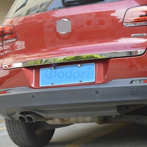 For Volkswagen VW Tiguan 2010-2015 Highlight Matte Silver Color Rear Trunk Steamer Trim Panel Car Styling Accessories