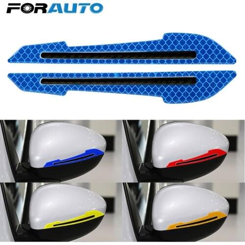 FORAUTO 2Pcs Rear View Mirror Sticker Car-styling Anti-collision Sticker Car Reflector Sticker Safety-Warning Sign Decals