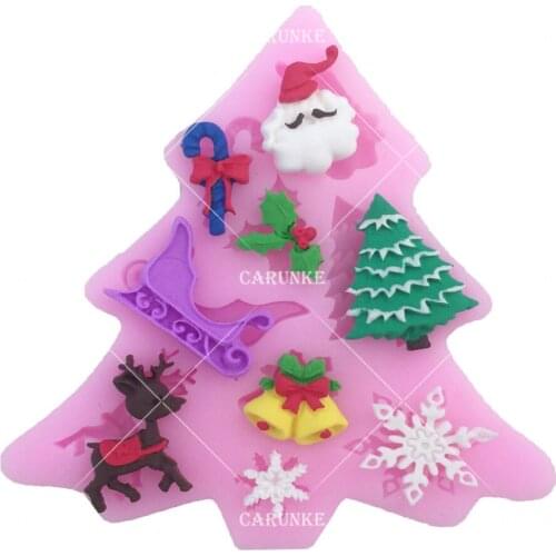 Christmas silicon mold Christmas flower cake tools fondant mold Cake Decorating Mold chocolate gumpaste moulds