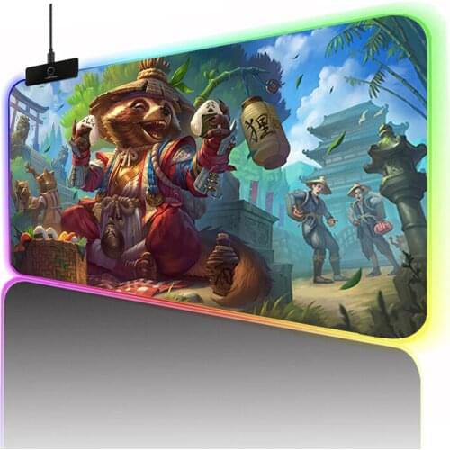 Gaming Accessories Backlit Mouse Pad Gamer Desk Mat Rgb Mousepad Xxl Smite Mause Pad Anime Mice Keyboards Computer Peripherals