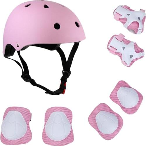 Lixada 7Pcs/Set Kids Children Roller Skating Skateboard Cycling Bike Bicycle Helmet Knee Wrist Guard Elbow Pad Set Boys Girls