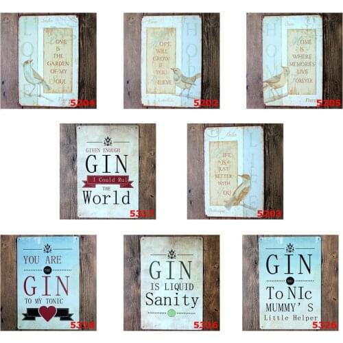 Love Is The Garden of My Soul Vintage Metal Poster of Poetry You Are The Gin To My Tonic Personalized Metal Poster Home Decor