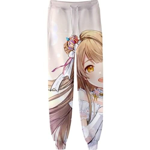 LOVE LIVE Kotori Minami Kawaii 3D Casual Pants Men Fitness Workout Pants Sweatpants Smalls Trousers Jogger Pants