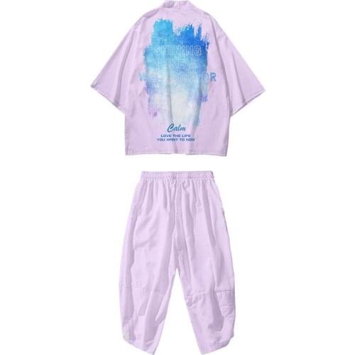 Summer New Tide Brand Fashion Starry Sky Graffiti Mens Seven-point Sleeve Cardigan Thin National Tide Style Robe