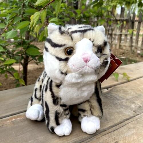 20cm Black Stripe Cat Stuffed Plush Soft Doll Kitten Animals Toy Girls Baby Kids Birthday Gift