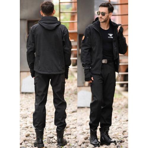 New TAD Tactical Shark Skin Men Softshell Jacket pants Women Sport Camping Hiking Camouflage Suits Outwear Waterproof Set